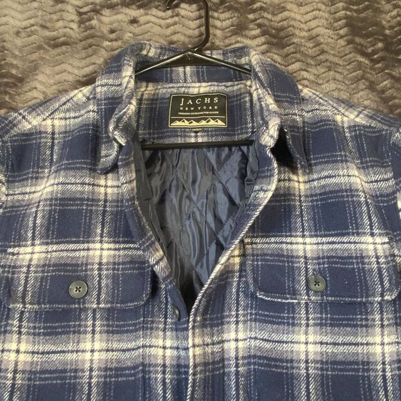 Jachs New York Blue Plaid Quilted flannel Jacket Button-Up Outerwear Mens SZ M - Picture 3 of 11